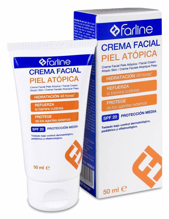 Farline Crema Facial Piel Atópica SPF 20, 50 ml