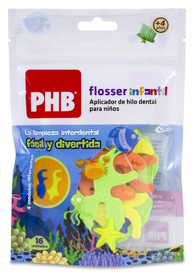 PHB Flosser Infantil, 16 Uds