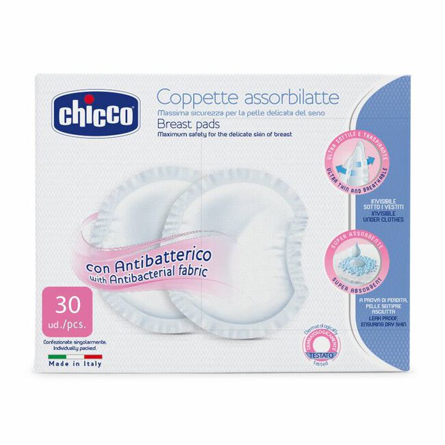 Chicco Discos Absorbentes Antibacterias, 30 Uds