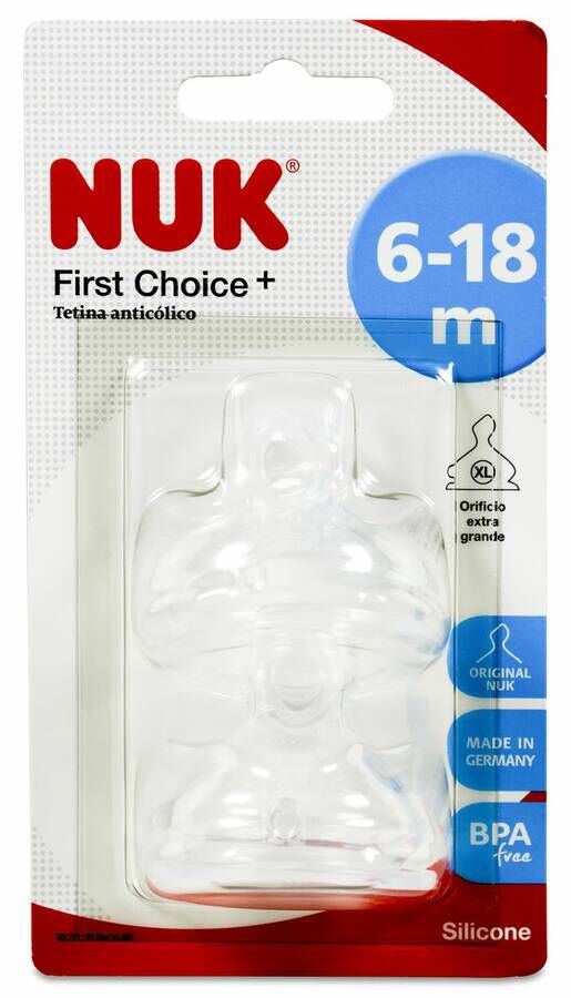 Nuk FC Tetina Silicona Talla XL 6-18 M, 2 Uds