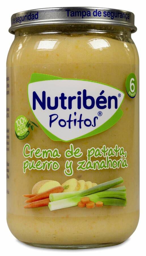 Nutribén Potitos Crema de Patata, Puerro y Zanahoria, 235 g