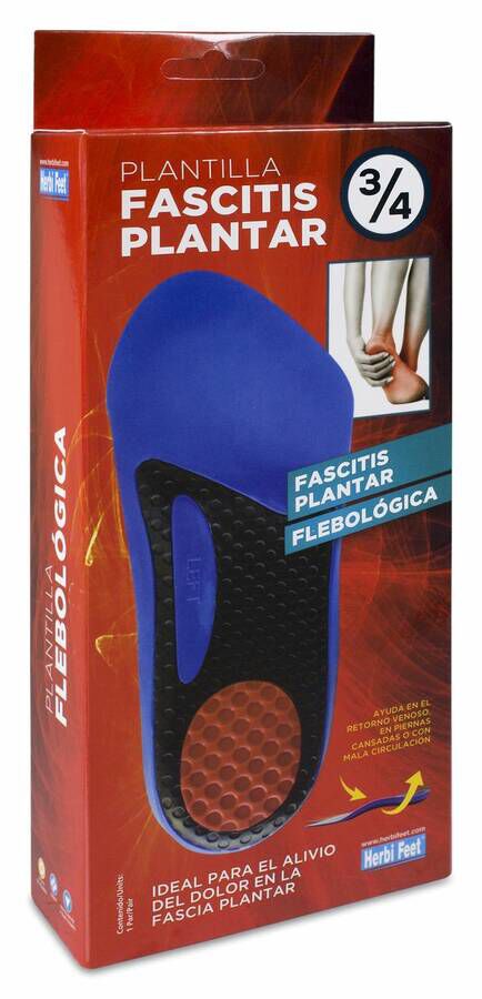 Herbi Feet Plantilla Fascitis Plantar 3/4 Talla S, 1 Par