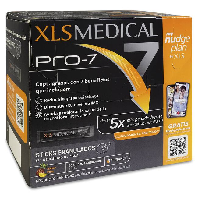 Xls Medical Pro 7 Nudge Sabor Piña, 90 Sobres