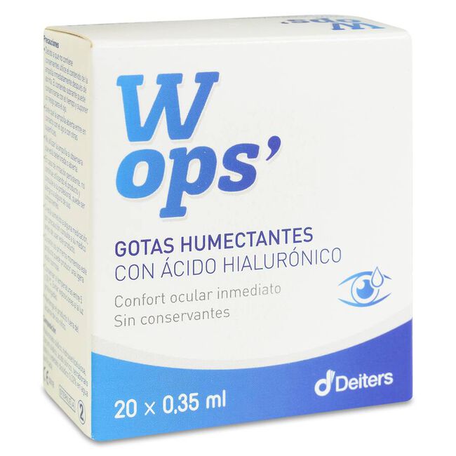 Wops Gotas Humectantes Ácido Hialurónico, 20 monodosis