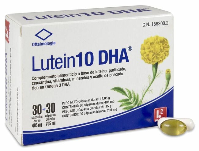 Lutein 10 DHA, 30 Uds
