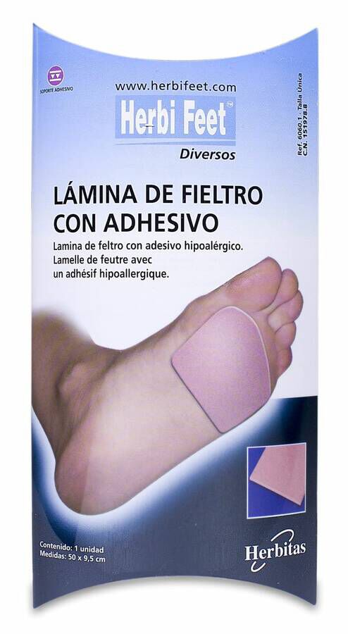 Herbi Feet Lámina de Fieltro 9,5 x 50 cm, 1 Ud