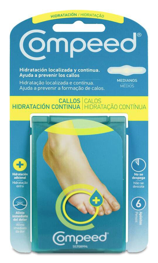 Compeed Callos Hidratación Continua Medianos, 6 uds