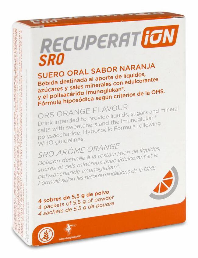 Recuperation Naranja Solución de Rehidratación, 4 Sobres