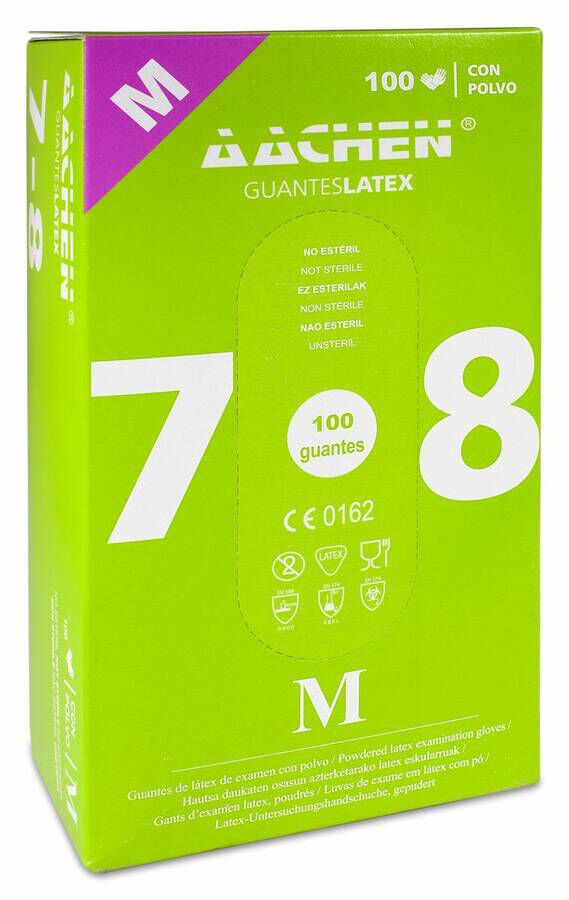 Aachen Guantes de L&aacute;tex sin Polvo Talla M