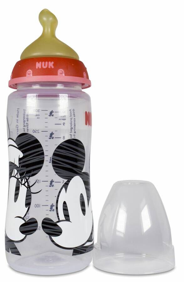 NUK Biberón FC PP Disney Mickey Látex 0-6 Meses, 300 ml