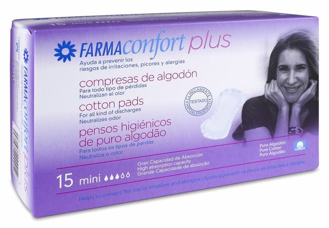 FarmaConfort Plus Compresas Mini, 15 Uds