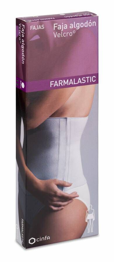 Farmalastic Faja Algodón con Velcro Blanca Talla 2, 1 Ud