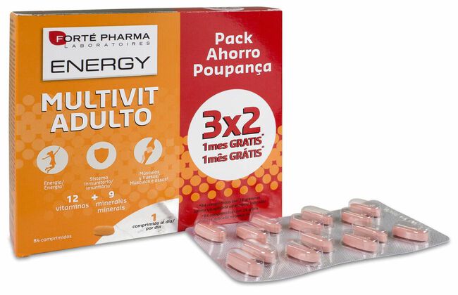 Forté Pharma Energy Multivit Adulto, 84 Uds