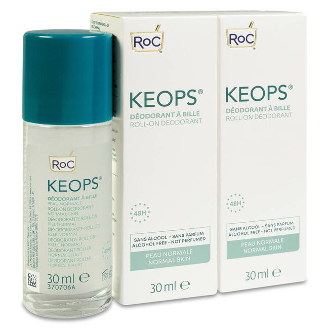Pack Roc Keops Desodorante Roll On Piel Normal, 2 Unidades x 30 ml