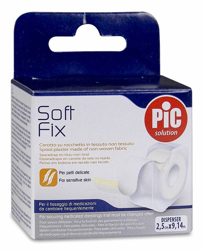 Pic Solution Esparadrapo Soft Fix 2,5 cm x 9,14 m, 1 Ud