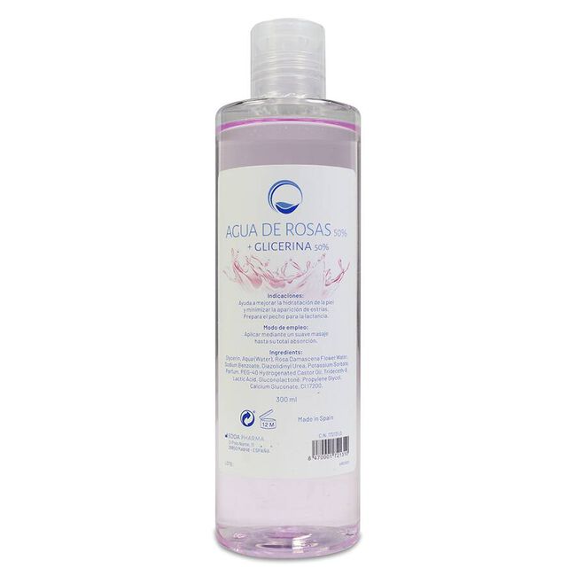 Edda Pharma Agua de Rosas 50 % + Glicerina 50 %, 300 ml