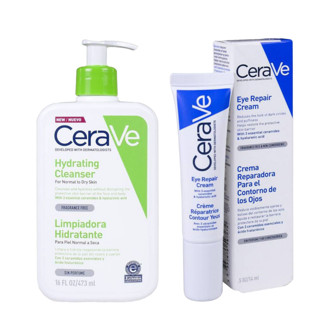 Pack CeraVe Crema Reparadora Contorno de Ojos + CeraVe Limpiador Hidratante