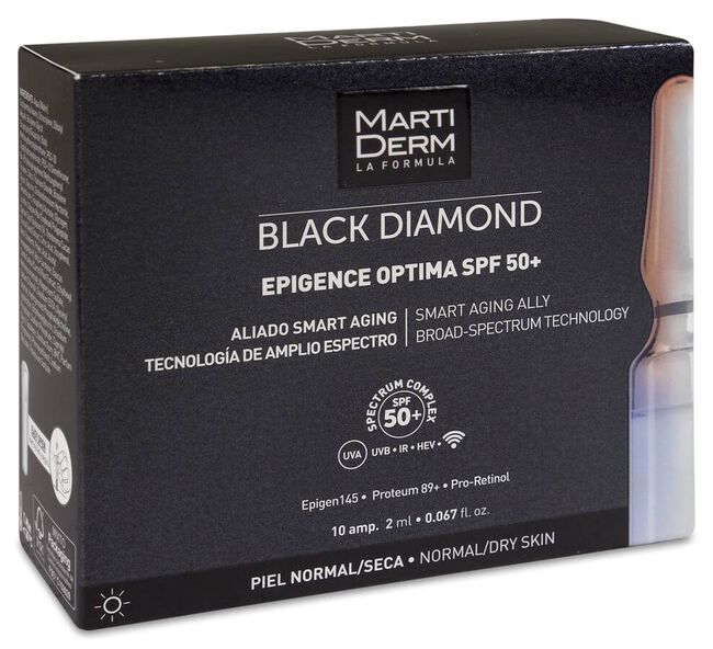 MartiDerm Black Diamond Epigence Optima SPF50+, 10 Ampollas
