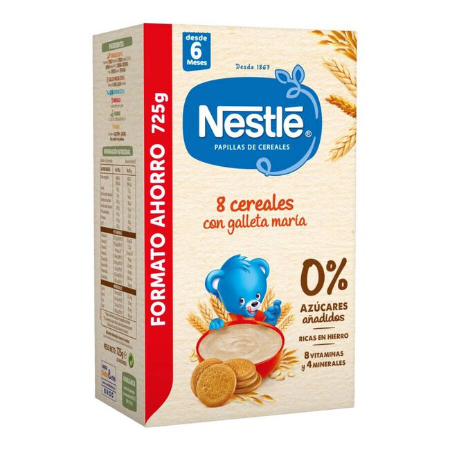 Nestlé Papilla 8 Cereales Galleta María, 750 g