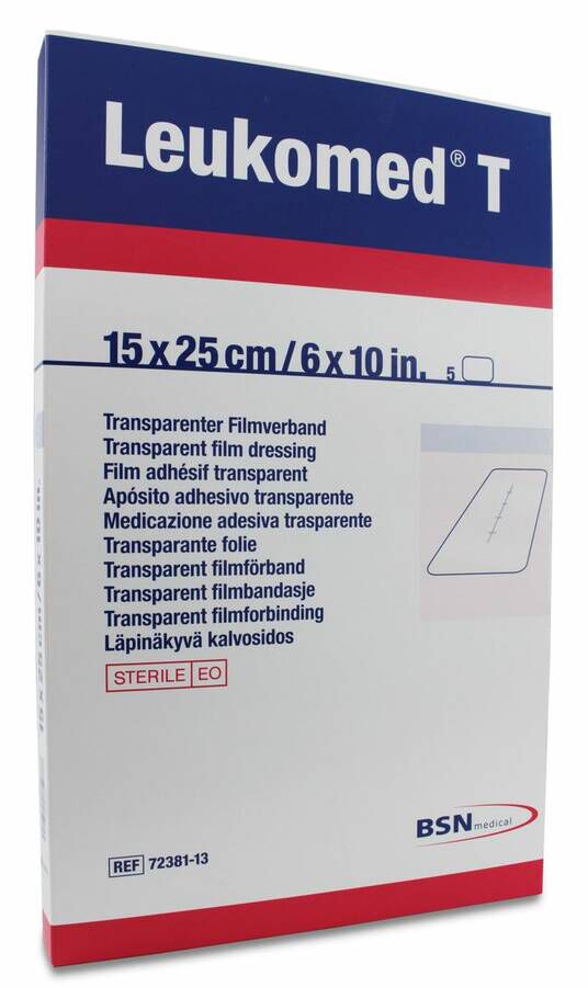 Leukomed T Apósito Transparente 15 x 25 cm, 5 Uds
