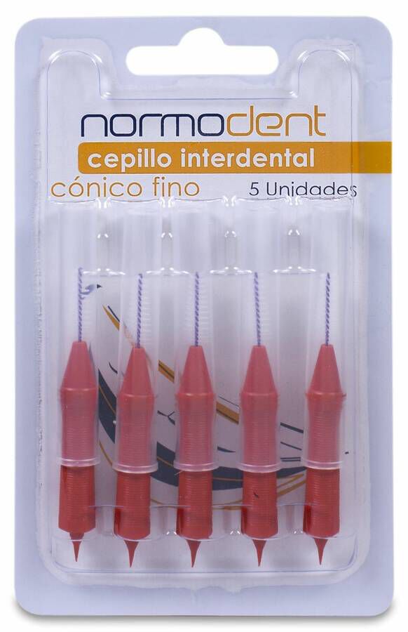 Normodent Cepillos Interdentales Cónicos Finos, 5 Uds