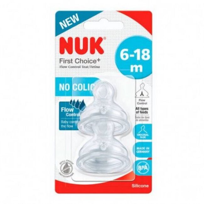 Nuk FC Tetina Silicona Talla L 6-18 M, 2 Uds