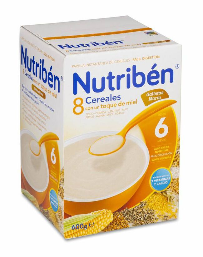Nutribén 8 Cereales y Miel Galletas María, 600 g