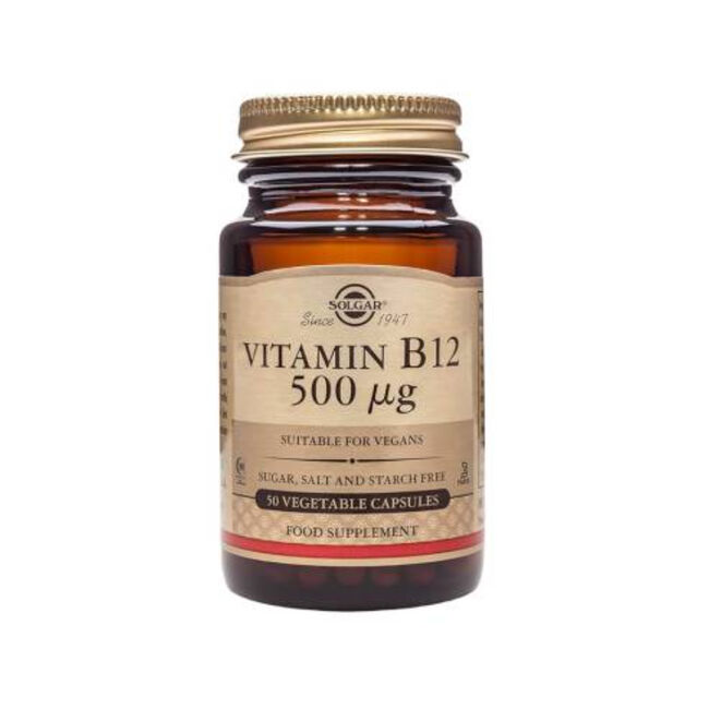 Solgar Vitamina B12 50 Cápsulas Veganas, 500 Mcg