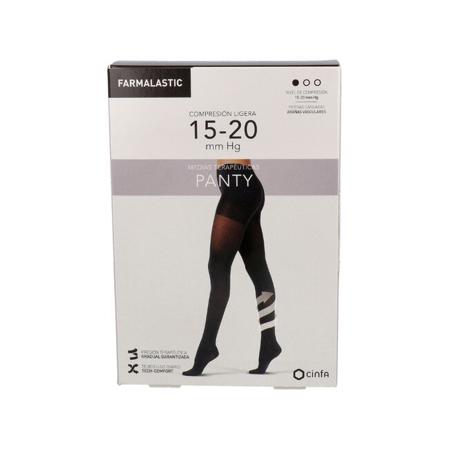 Cinfa Farmalastic Panty Compresión Ligera Talla L Color Negro, 1 Unidad