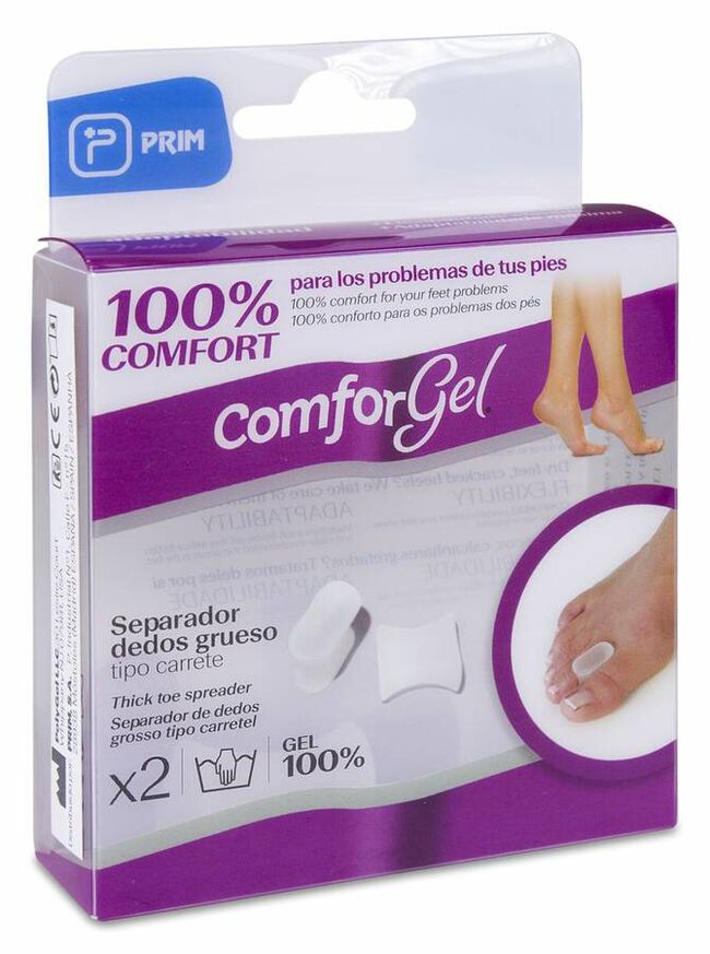 Comforgel Separador Dedos Grueso Carrete Talla S, 2 Uds