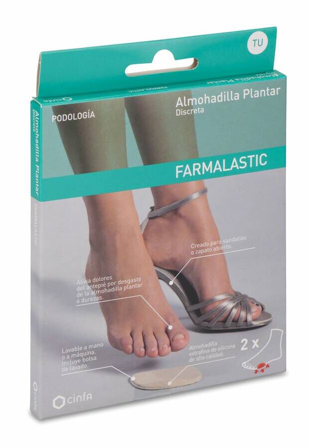 Farmalastic Almohadilla Plantar Discreta Talla Única, 1 Par