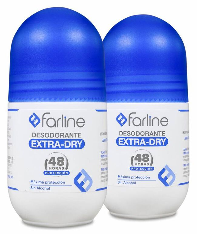Duplo Farline Desodorante Extra-Dry 48 Horas Roll-On, 1 Ud