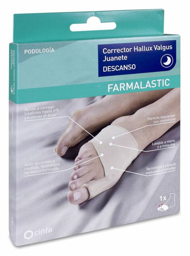 Farmalastic Corrector Juanete Descanso Talla P, 1 Ud