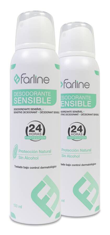Duplo Farline Desodorante Spray Sensible, 2 Uds