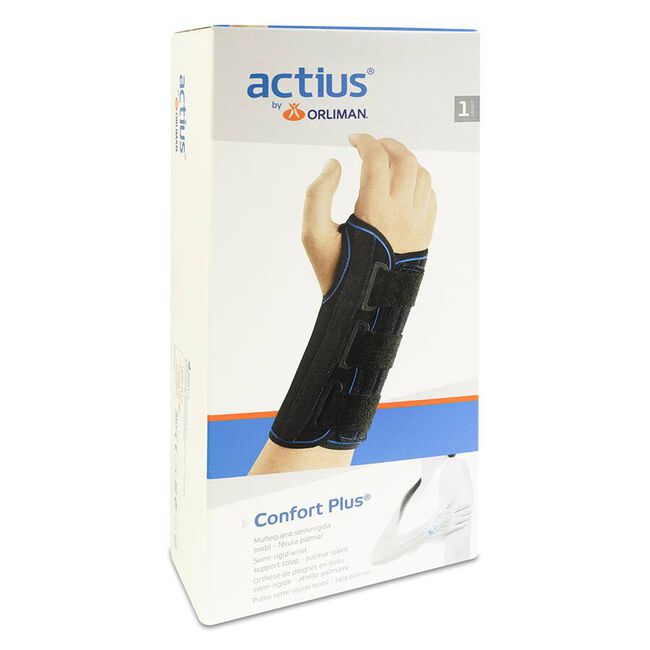 Orliman Muñequera Confort Plus Férula Palmar Derecha ACE503 Talla 2 16-18cm, 1 Unidad