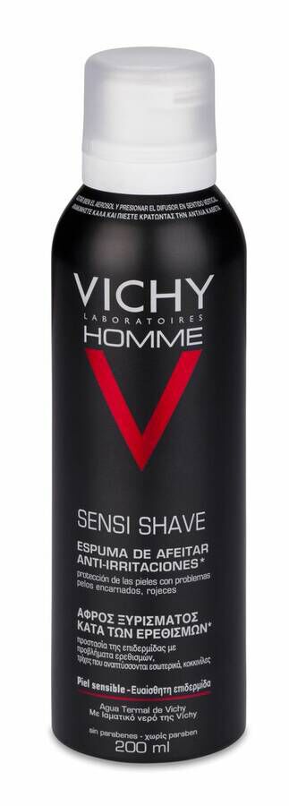 Vichy Homme Espuma De Afeitar Piel Sensible, 200 ml