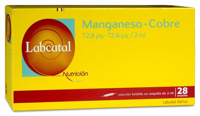 Labcatal Nutrición Manganeso-Cobre, 28 Ampollas