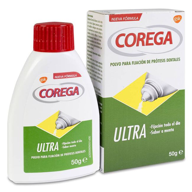 Corega Ultra Adhesivo Prótesis Dental Polvo, 50 g