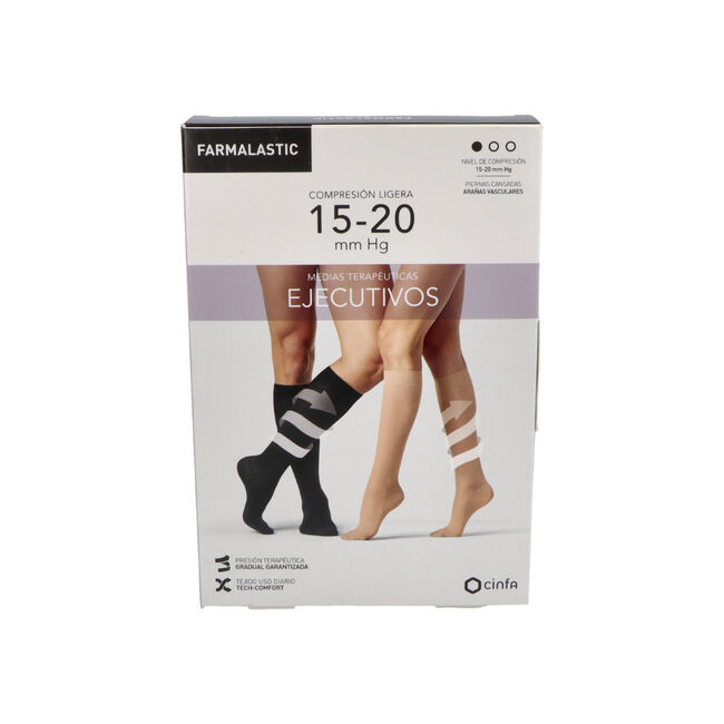 Cinfa Farmalastic Novum Calcetín Ejecutivo Hombre Talla S Color Negro, 1 Par