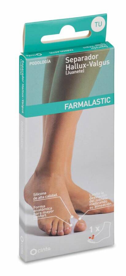 Farmalastic Separador Dedo Hallux Valgus/Juanete Talla Única, 1 Ud