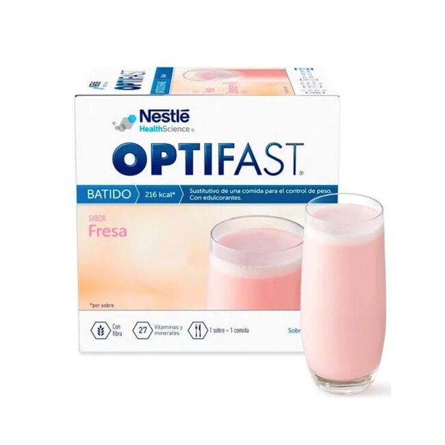 Nestlé Optifast Batido de Fresa, 12 sobres de 55 g