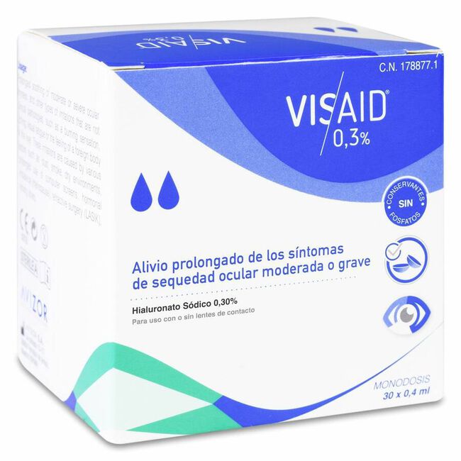 Visaid 0,3% Sequedad Ocular 0,4 ml, 30 Uds