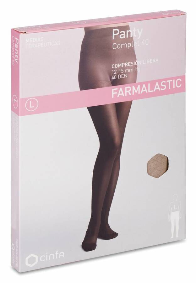 Farmalastic Panty Complet 40 Compresión Ligera Visón Extra-grande, 1 Ud