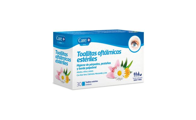 Care+ Toallitas Oftálmicas Estériles, 30 Uds