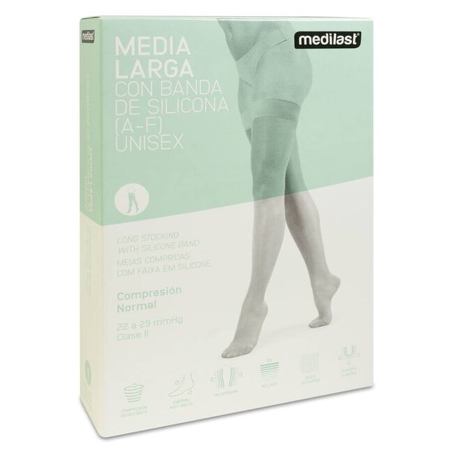 imagen de Medilast Blonda Silicona Media Larga Talla M Negro, 1 par