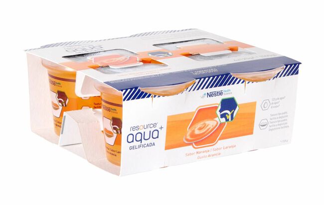 Resource Aqua+ Gelificada Naranja, 4 Uds