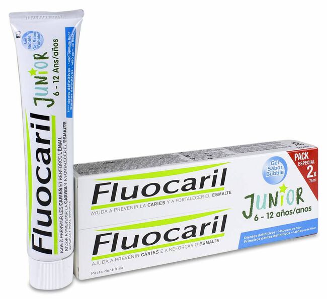 Duplo Fluocaril Junior Gel Dental Bubble, 2 x 75 ml