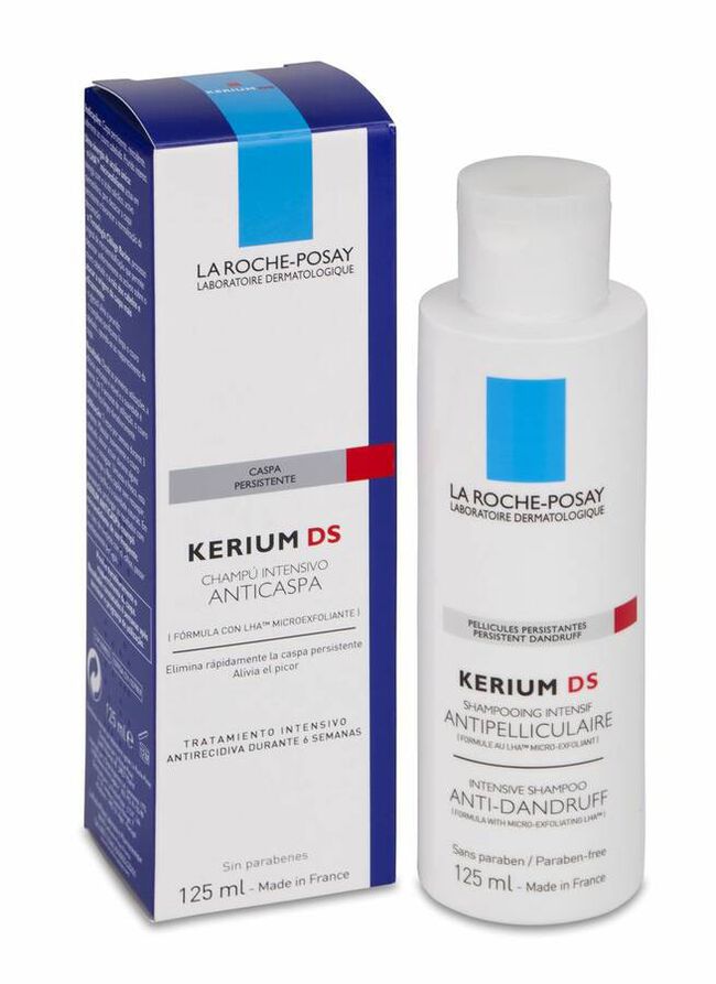 La Roche-Posay Kerium DS Champú Anticaspa Microexfoliante Intensivo, 125 ml