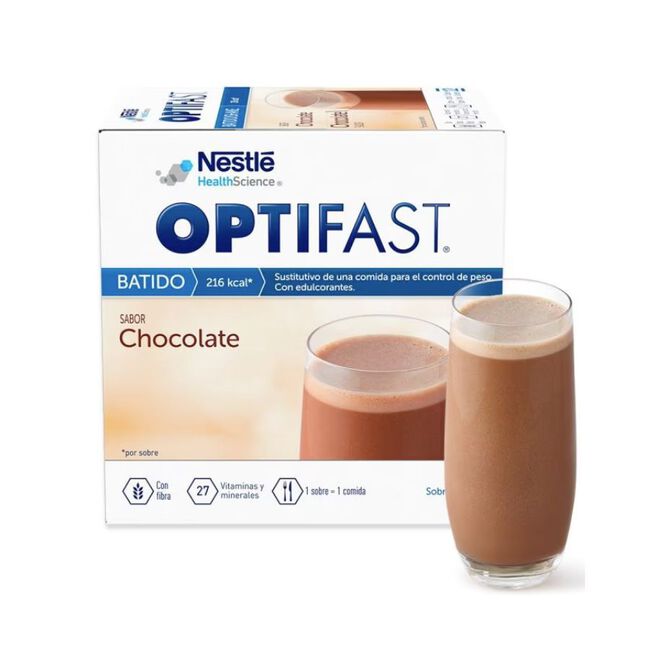 Nestlé Optifast Batido de Chocolate, 12 sobres de 55 g