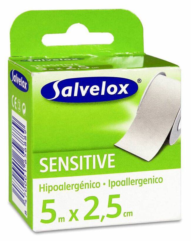 Salvelox Esparadrapo Hipoalergénico Sensitive 5 m, 1 Ud